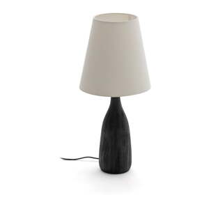 Čierna/krémovobiela stolová lampa s textilným tienidlom (výška  56 cm) Luvia – Kave Home