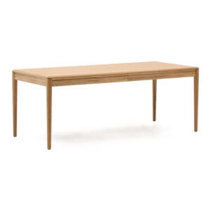 Rozkladací jedálenský stôl s prídavnou doskou v dekore duba 90x200 cm Lenon – Kave Home