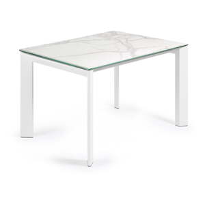 Rozkladací jedálenský stôl s prídavnou doskou s doskou v dekore mramoru 80x120 cm Axis – Kave Home