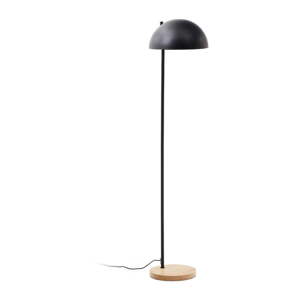 Čierna/v prírodnej farbe stojacia lampa s kovovým tienidlom (výška  150 cm) Catlar – Kave Home