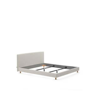 Sivá čalúnená dvojlôžková posteľ bez roštu 180x200 cm Valma – Kave Home