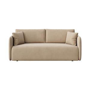 Svetlohnedá zamatová rozkladacia pohovka 220 cm Chaum – Rodier