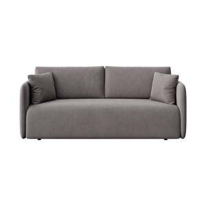 Sivá zamatová rozkladacia pohovka 220 cm Chaum – Rodier