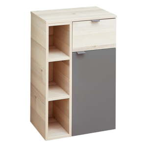 Sivá/v prírodnej farbe nízka/závesná kúpeľňová skrinka v dekore borovice 72x45 cm Quickset 394 – Pelipal