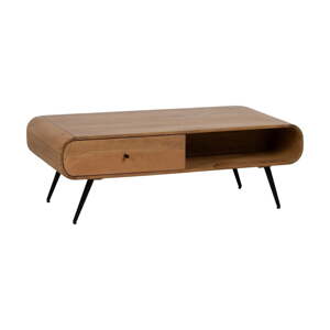 Konferenčný stolík z masívu mindi v prírodnej farbe 60x120 cm Mahón – Ixia