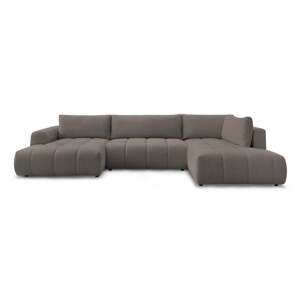 Taupe rozkladacia/s úložným priestorom rohová pohovka (pravý roh/do tvaru "U") Fuji – Bobochic Paris