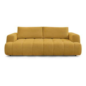 Rozkladacia/s úložným priestorom pohovka v horčicovej farbe 251 cm Fuji – Bobochic Paris