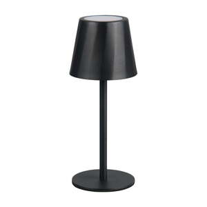 Matne čierna LED stolová lampa s kovovým tienidlom (výška  21 cm) Diaz – Trio