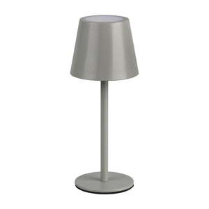 Sivá LED stolová lampa s kovovým tienidlom (výška  21 cm) Diaz – Trio