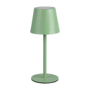 Svetlozelená LED stolová lampa s kovovým tienidlom (výška  21 cm) Diaz – Trio