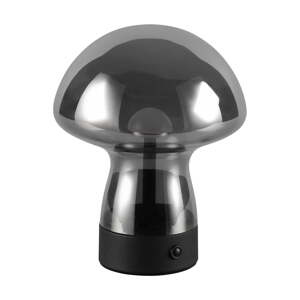 Sivá LED stolová lampa so skleneným tienidlom (výška  18 cm) Dooley – Trio