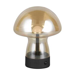 Jantárová LED stolová lampa so skleneným tienidlom (výška  18 cm) Dooley – Trio