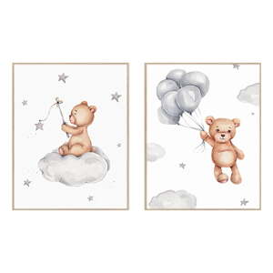 Detské obrázky v súprave 2 ks 30x40 cm Teddy Bears – knor