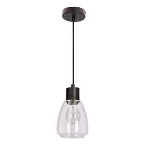 Čierne závesné svietidlo so skleneným tienidlom ø 12 cm Moldo – Candellux Lighting