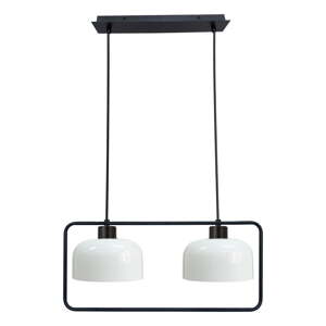 Čierno-biele závesné svietidlo so skleneným tienidlom Zodiac – Candellux Lighting