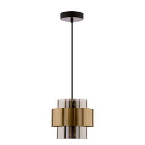 Čierne závesné svietidlo so skleneným tienidlom ø 18 cm Spiega – Candellux Lighting