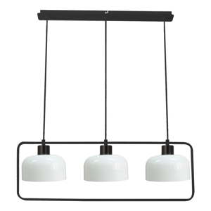 Čierno-biele závesné svietidlo so skleneným tienidlom Zodiac – Candellux Lighting