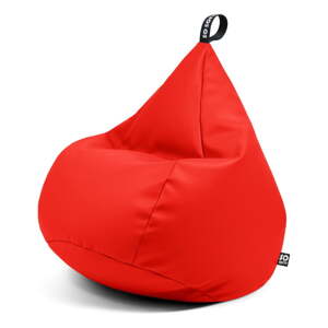 Červený sedací vak z imitácie kože Drop XL – So Soft?