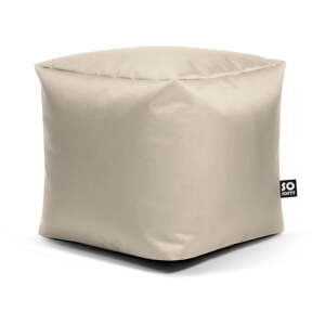 Béžový detský sedací vak z imitácie kože Cube M – So Soft?