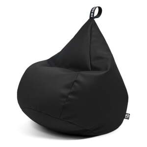 Čierny sedací vak z imitácie kože Drop XL – So Soft?