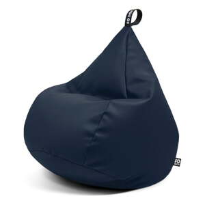 Tmavomodrý sedací vak z imitácie kože Drop L – So Soft?