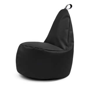 Čierny detský sedací vak z imitácie kože Lull M – So Soft?