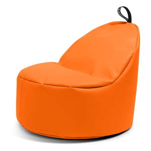 Oranžový detský sedací vak z imitácie kože Round M – So Soft?