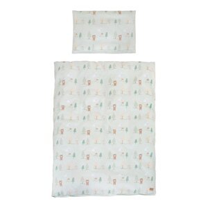 Svetlozelená bavlnená detská obliečka do postieľky 100x135 cm Woodland Buddies – Roba