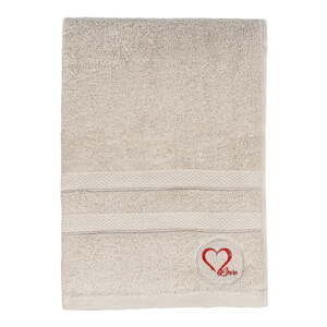 Béžová froté bavlnená osuška 70x140 cm Love – Foutastic