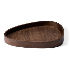 Hnedý dekoratívny drevený úložný box 26x23x3 cm Curve L – LIND DNA