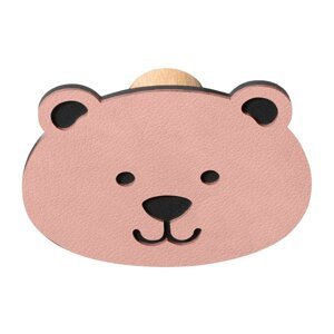 Ružový nástenný oceľový háčik Bear Dot Nupo – LIND DNA
