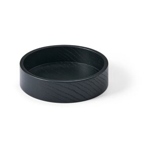 Čierny dekoratívny drevený úložný box ø 11x3 cm Circle S – LIND DNA