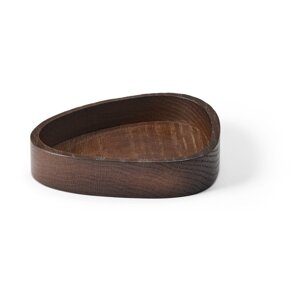 Hnedý dekoratívny drevený úložný box 14x12,5x3 cm Curve S – LIND DNA