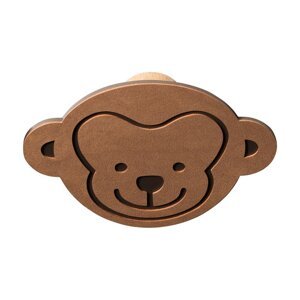 Hnedý nástenný oceľový háčik Monkey Dot Nupo – LIND DNA