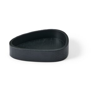 Čierny dekoratívny drevený úložný box 14x12,5x3 cm Curve S – LIND DNA