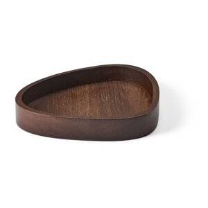 Hnedý dekoratívny drevený úložný box 18x16x3 cm Curve M – LIND DNA