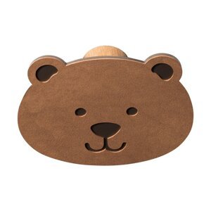 Hnedý nástenný oceľový háčik Bear Dot Nupo – LIND DNA