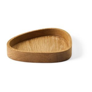 Dekoratívny drevený úložný box v prírodnej farbe 18x16x3 cm Curve M – LIND DNA