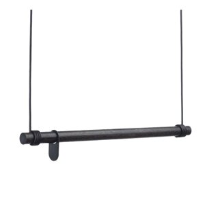 Čierny nástenný stojan na oblečenie z dubového dreva 80x200x4 cm Swing M – LIND DNA