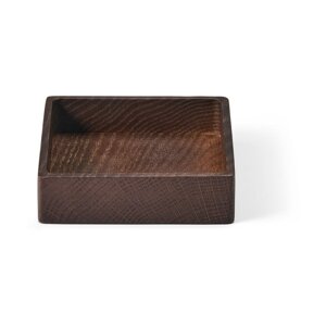 Hnedý dekoratívny drevený úložný box 11x11x3 cm Square S – LIND DNA