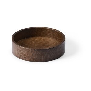 Hnedý dekoratívny drevený úložný box ø 11x3 cm Circle S – LIND DNA