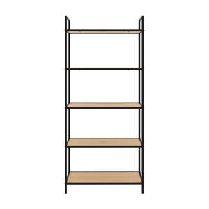 Čierny/v prírodnej farbe regál v dekore duba 70x156x35 cm Altino – Unique Furniture