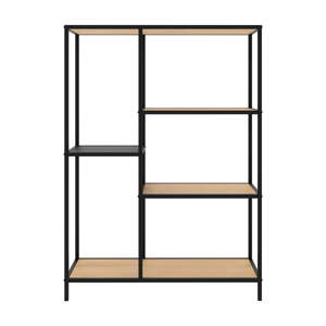 Čierna/v prírodnej farbe knižnica v dekore duba 80x112x35 cm Altino – Unique Furniture