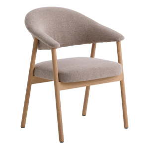 Béžové jedálenské stoličky v súprave s podrúčkami 2 ks z dubového dreva Elk – Unique Furniture
