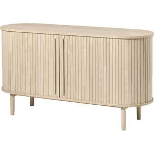 Komoda v dekore duba s posuvnými dverami v prírodnej farbe 140x76x45 cm Meta – Unique Furniture