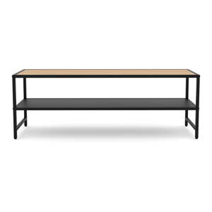 Čierny/v prírodnej farbe TV stolík v dekore duba 120x40x35 cm Altino – Unique Furniture