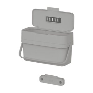 Sivá nádoba na kompostovateľný odpad 4 l Duo – Joseph Joseph