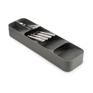 Sivý plastový príborník do zásuvky 11 x 39,5 cm Duo – Joseph Joseph