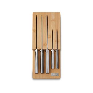 Súprava nožov so stojanom 5 ks z nehrdzavejúcej ocele Elevate Bamboo – Joseph Joseph