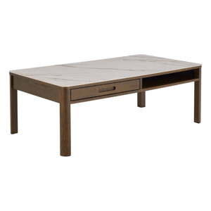 Béžový/tmavohnedý konferenčný stolík s keramickou doskou 70x130 cm Southampton – Actona
